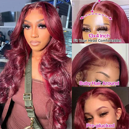 Voya Burgundy 99j Body Wave Lace Front Wig