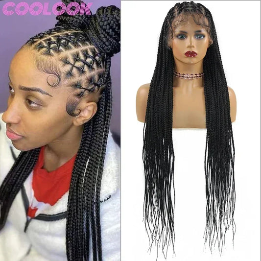 Tonicia Box Braided Full Lace Wigs for Black Women