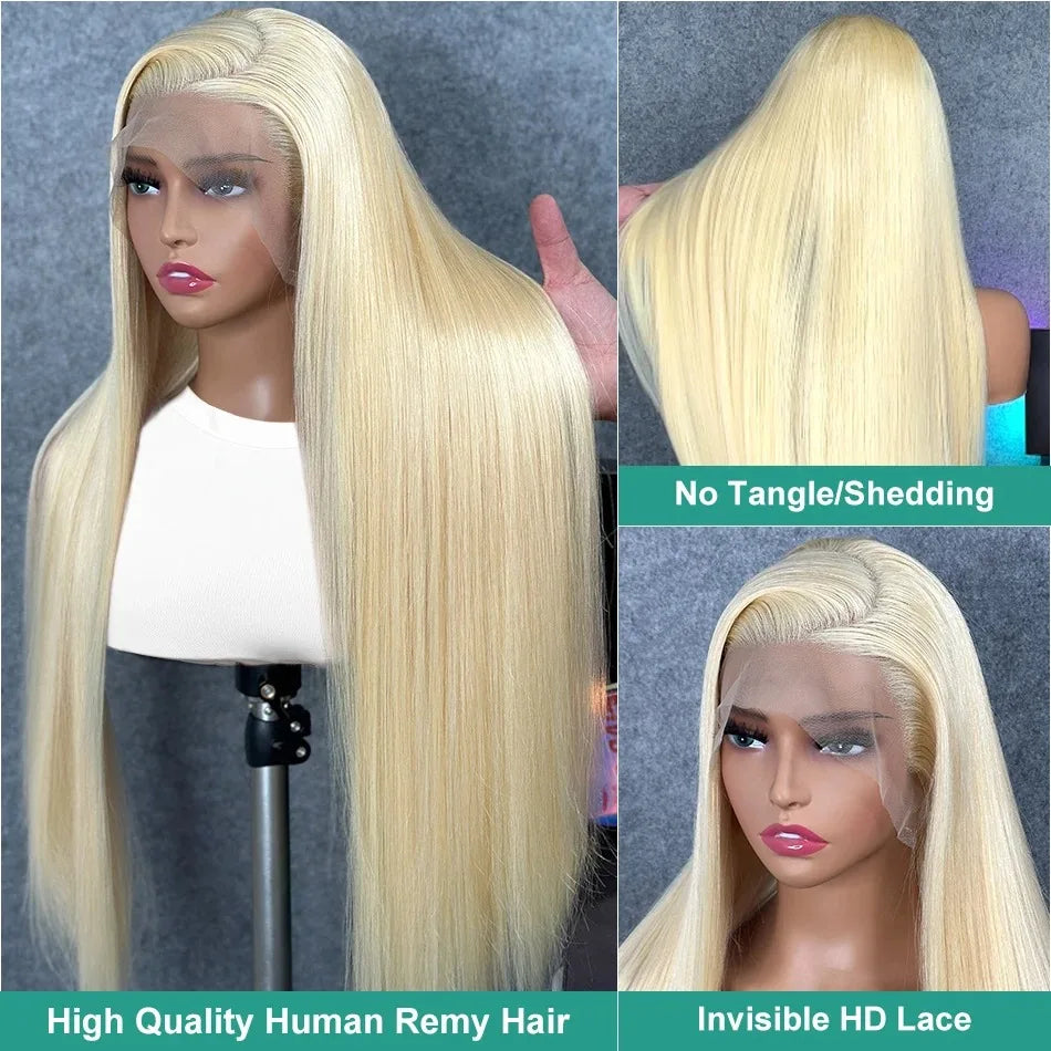 Stranda Honey Blonde Lace Front Human Straight Hair Wigs