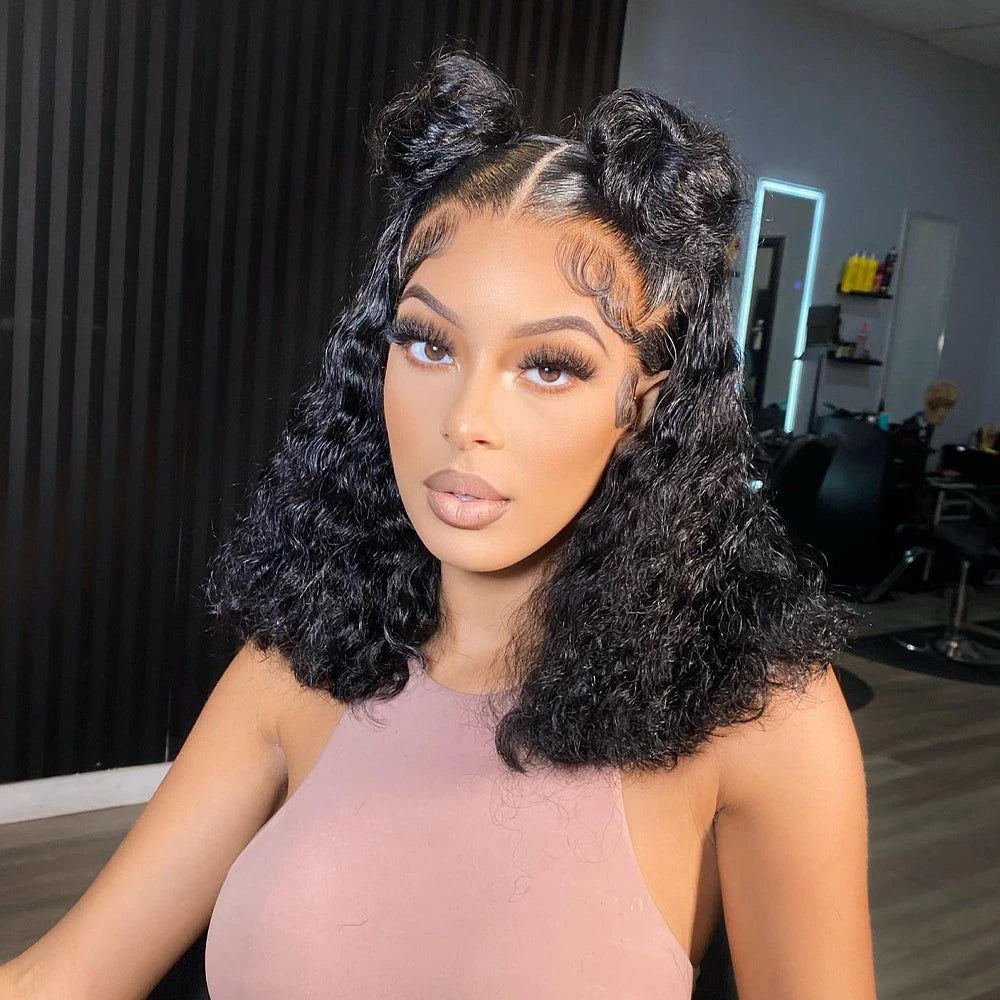 Lucious Water Wave BOB Lace Front Human Hair Wig