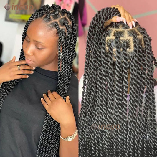 Zinga Faux Locs Braided Wigs For Black Women