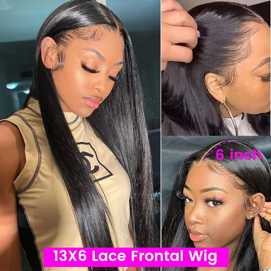 Luxurious Straight Remy Human Hair Lace Front Wig