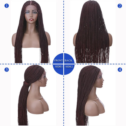 My-Lady 30inch Synthetic Braided Lace Front Wig Senegalese Twist Lace Wigs Knotless Braids Hair For Black Women Brazilian Style