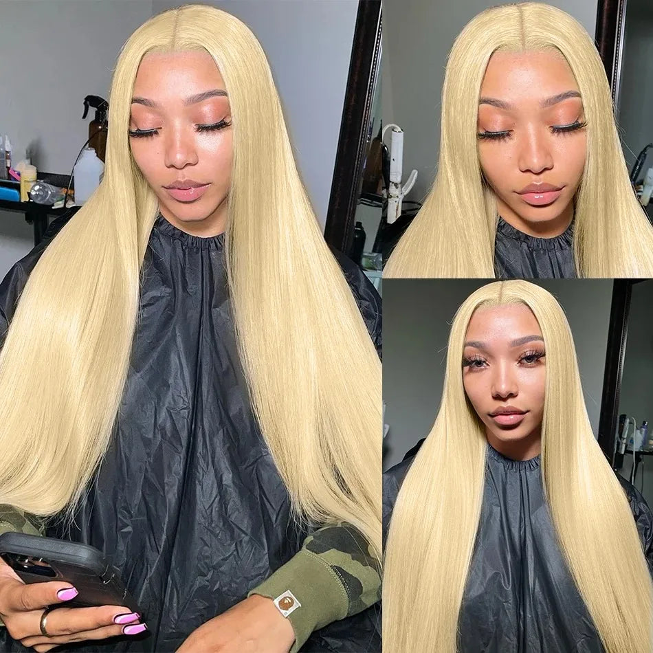 Stranda Honey Blonde Lace Front Human Straight Hair Wigs