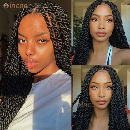 Zinga Faux Locs Braided Wigs For Black Women