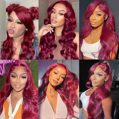 Voya Burgundy 99j Body Wave Lace Front Wig