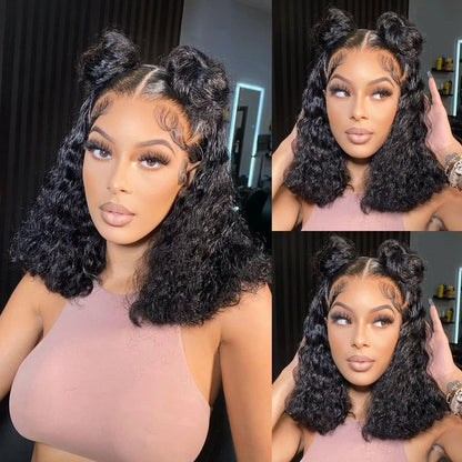 Lucious Water Wave BOB Lace Front Human Hair Wig