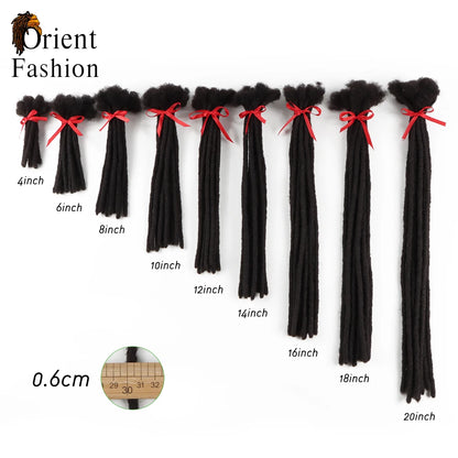 Orientfashion Handmade Dreadlocks Soft Remy Human Hair Extensions Black Reggae Wig Crochet Braiding Afro Kinky For Black Women